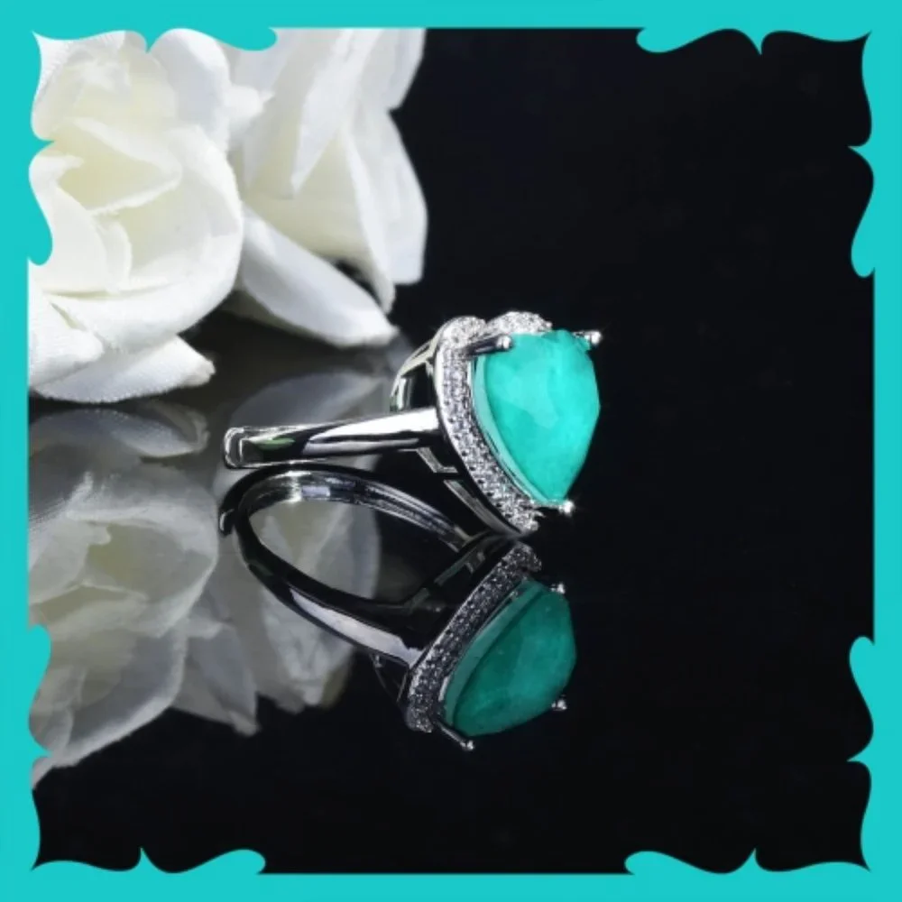 Gorgeous Brazilian Neon Blue Paraiba Tourmaline 3pc Jewelry Set not 925 - Picture 8 of 10